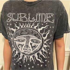 Sublime Gray and White Short Sleeve Band Tee Size Small New